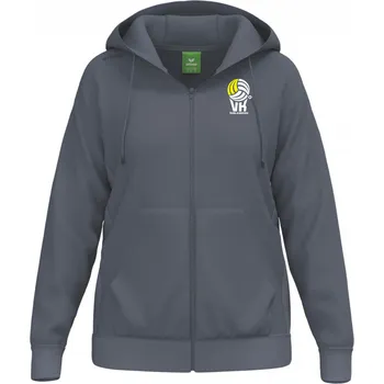 Dámská mikina ERIMA MIKINA NA ZIP S KAPUCÍ 152 VK KARLOVARSKO DÁMSKÁ - Tmavě šedá - velikost 44