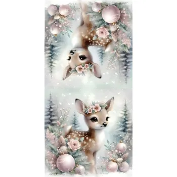 Panel- Velur na polštářek- Koloušek růžové ozdoby