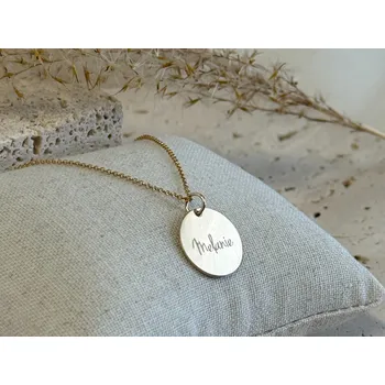 Náhrdelník Sylv Náhrdelník s gravírováním Gold Filled 16 mm Délka řetízku: 41cm, Typ řetízku: Cable (jemný)