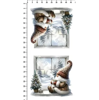 Panel- Velur na polštářek- Skřítek za oknem