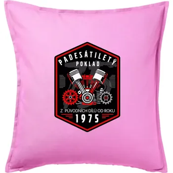 Polštář Padesátiletý poklad z původních dílů 1975 - Polštář 50x50 - 50x50 - Pouze potah ( Růžová )