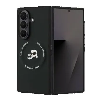 Pouzdro na mobilní telefon Karl Lagerfeld PU Karl and Choupette Heads Magnetic Zadní Kryt pro Samsung Galaxy Z Fold 7 Black