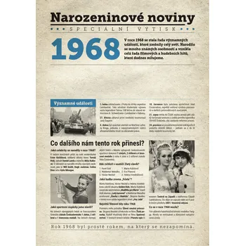 Narozeninové noviny 1968 s vlastní fotografií a textem S fotografií a textem
