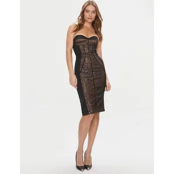 Dámské oblečení Elisabetta Franchi Koktejlové šaty AB-535-37E2-5874 Černá Slim Fit 40