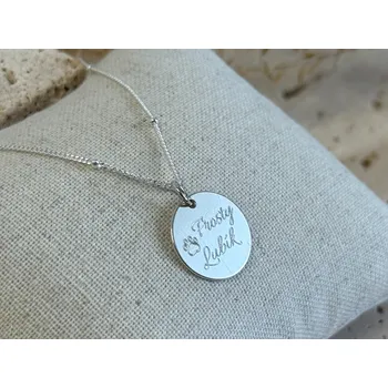 Náhrdelník Sylv Stříbrný náhrdelník s gravírováním 13 mm Délka řetízku: 41cm, Typ řetízku: Satellite (s korálky ) Ag 925/1000