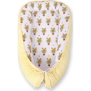 Zavinovačka Oboustranné hnízdečko pro miminko, ohrádka zavinovačka Premium BOBONO - zebry žluté