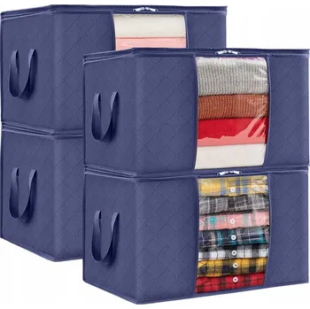 Úložný box Textilní organizér Severno na oblečení modrý 84 l 60x40x35 cm 4 ks