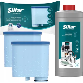 Filtr do kávovaru Sillar odvápňovač pro kávovary 1l + 2x filtr na vodu Saeco Phillips