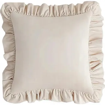 Povlak na dekorativní polštářek Povlak na polštář s volánkem, velurový, dekorativní, silný, sametový, 40x40 cm