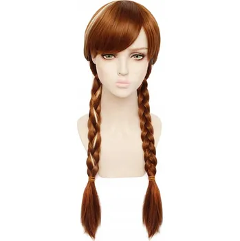 Paruka Korbi paruka polodlouhé vlasy tmavá blond s copánky