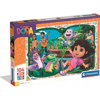 Puzzle Puzzle 104 dílků Maxi Super color Dora 25076 Clementoni