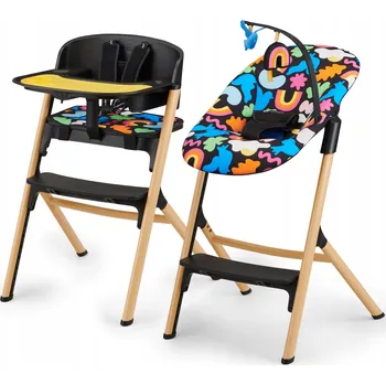 Jídelní židlička KINDERKRAFT Jídelní židlička 4v1 LIVY + houpačka CALME Happy Shapes