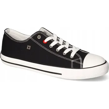 Dámské tenisky Pánské tenisky Big Star NN174300 černé plátěné boty s bílou podrážkou, velikost 43