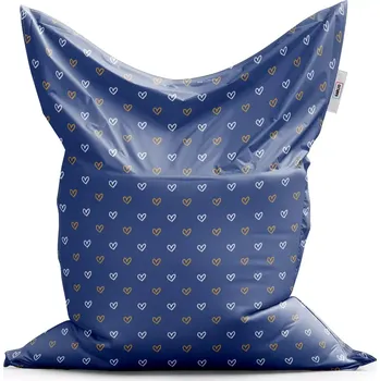 Sedací pytel Sablio Sedací vak Classic Srdíčka na modré - 150x100 cm