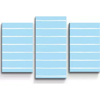 Obraz Sablio Obraz - 3-dílný Bílé linky na modré - 75x50 cm