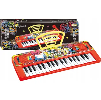 Hudební nástroj pro děti Klávesy s Mikrofonem Pianino pro Děti Červené Zvukové Efekty