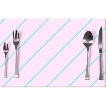 prostírání Sablio Prostírání Modré pruhy na růžové: 40x30cm