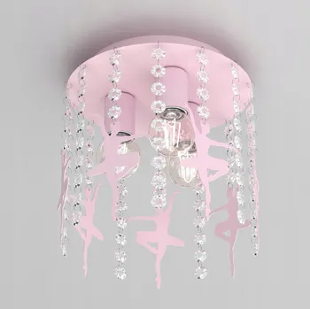 Dětské Stropní svítidlo lustr baletka křišťály růžové 3xE27 LED