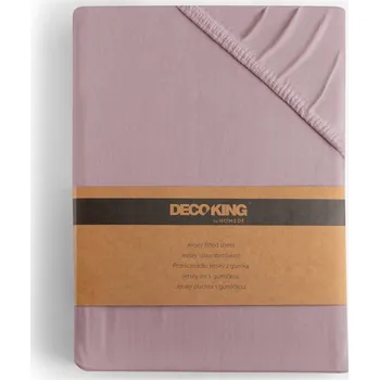 Bavlněné prostěradlo AmeliaHome AMBER šeříkové, velikost 100-120x200+30