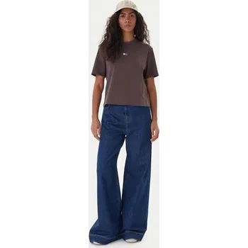 Pánské oblečení Tommy Jeans T-Shirt Badge DW0DW22202 Hnědá Boxy Fit M