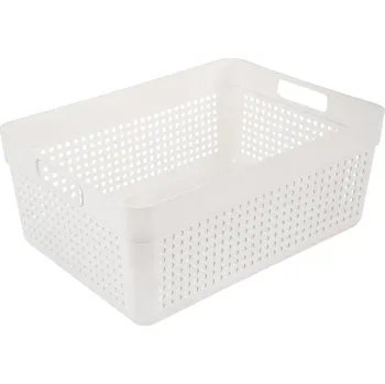 Koš na prádlo ORION Plastový košík 32,5x23,5x14cm bílá