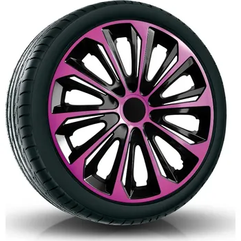 Poklice na kolo Puklice STRONG 16" růžovo-černé pro Alfa Romeo, Audi, BMW, 4 ks