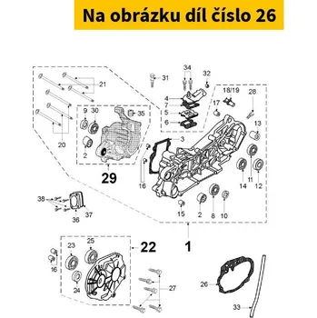 Těsnění pro motocykl Centauro Těsnění převodovky Peugeot vert. 866B15007
