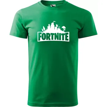 Pánské tričko Sablio Tričko s potiskem Fortnite Pevnost - zelené XL
