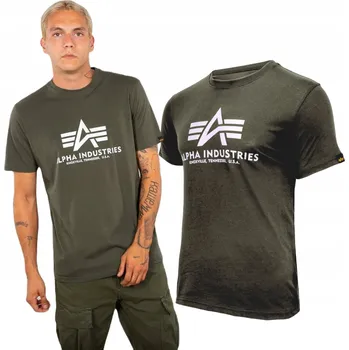 Pánské tričko Tričko Alpha Industries Basic 100501 142 tmavě olivová XL