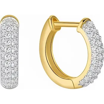 Náušnice STŘÍBRO náušnice z pozlaceného NÁUŠNICE 925 s anglickými ZIRKONY