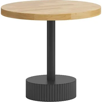 Konferenční stolek Dubový konferenční stolek s rýhovanou podnoží - Černá