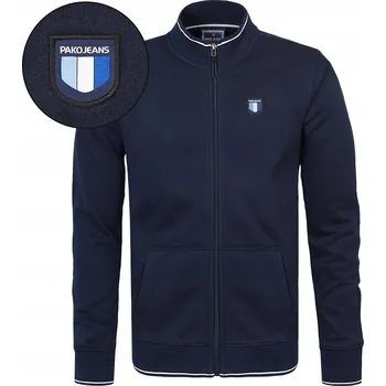 Pánská mikina Pánská mikina na Zip bez kapuce Zateplená TMAVĚ MODRÁ XXL Pako Jeans