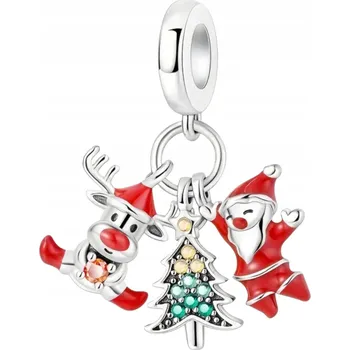 Přívěsek Vánoční přívěsek s motivem Santa Clause a vánočního Sob stříbro 925
