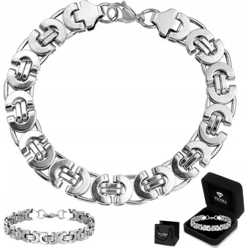 Náramek SREBRNA PÁNSKÝ NÁRAMEK DIAMENTOWANA KRÁLOVSKÁ PANCÍŘKA + DÁREK