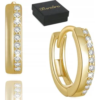 Náušnice Zlaté stříbrné náušnice RYZOST 925 KRUHY ZIRKONY STŘÍBRO KOLEČKA Dámské