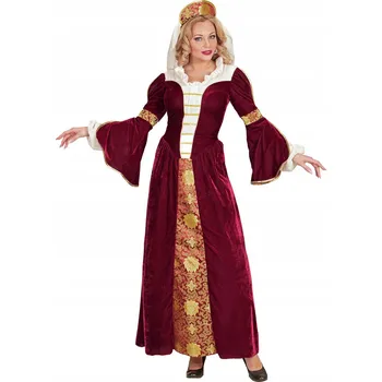 Karnevalový kostým Kostým středověká královna bordó (vínová) velikost L