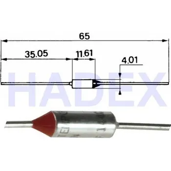 Autoelektrika Tepelná pojistka 152°C axiál. nevratná 15A/250V CE