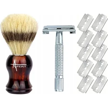 Břitva na holení HOLICÍ SADA: KOVOVÝ HOLICÍ STROJEK NA ŽILETKY + ŠTĚTKA NA HOLENÍ