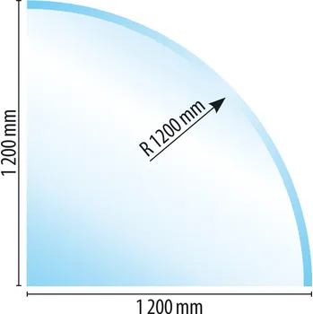 Sklo pod kamna typ K1, 1200 x 1200 x 6 mm