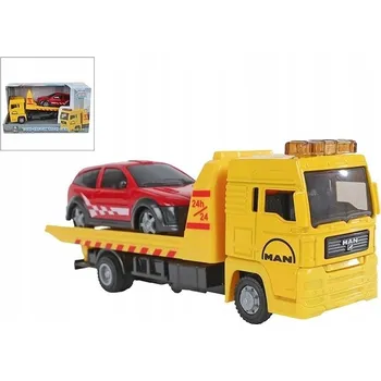autíčko Odtahová služba MAN 19 cm kov volný chod s autem 10,5 cm v krabičce