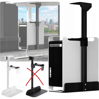 Věšák Držák/věšák pod stůl na PC počítač, robustní, nastavitelný, bílý/černý