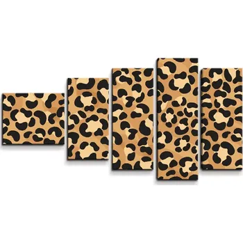 Obraz Sablio Obraz - 5-dílný Gepardí vzor - 100x60 cm