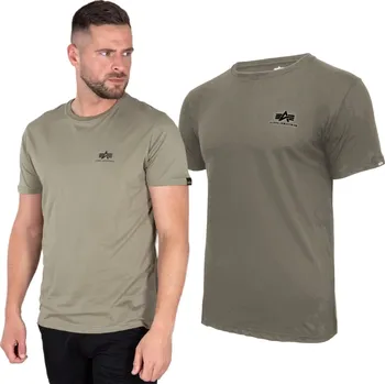 Pánské tričko Tričko Alpha Industries Small Logo Basic 188505 11 Olivová 3XL