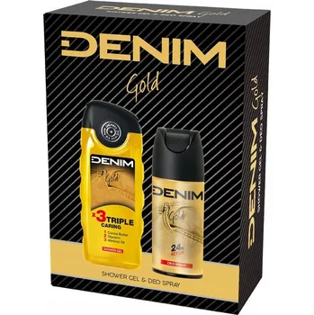 Sprchový gel Denim Gold 250 ml sprchový gel a 150 ml deodorant sprej kosmetická sada pro muže
