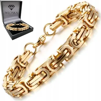 Náramek ELEGANCKA BRANSOLETKA Złota Męska Bransoleta Vazba KRÁLOVSKÁ Byzantská