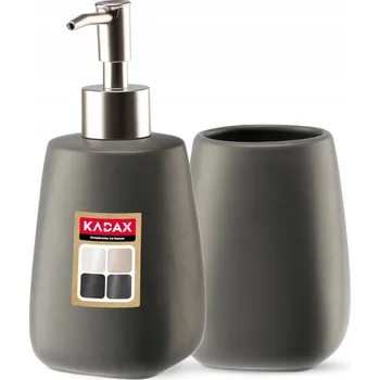 Dávkovač mýdla KADAX KOUPELNOVÁ SADA WC DÁVKOVAČ KELÍMEK ŠEDÁ
