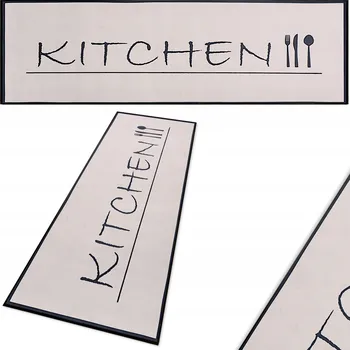 Koberec BĚHOUN DO KUCHYNĚ FBEŽOVÝ 80X150 KOBEREC KUCHYŇSKÝ ČERNÝ KITCHEN PODGUMOVANÝ