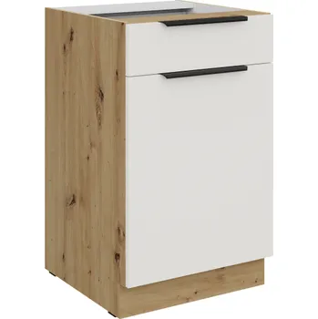 Kuchyňská skříňka 50 D 1F 1S BB, Spodní kuchyňská zásuvková skříňka PREMIUM BOX Aria, Aria bílá/artisan