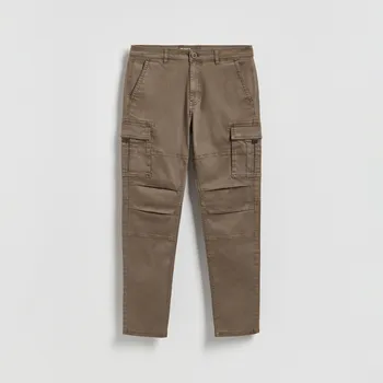 Pánské kalhoty Reserved - Kalhoty slim fit cargo - pudrově hnědá - 6003L-98X - 6003L-98X-XXL