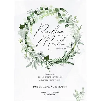 Svatební dekorace Svatební oznámení 287 – Břečťan v BOHO stylu